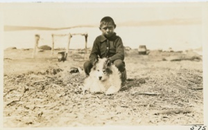 Image: Tom Gear's little boy and Eskimo [Inuit] dog